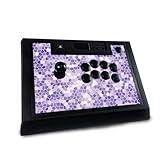 Glossy Glitter Gaming Skin Compatible with Hori Fighting Stick Alpha (PS5, PS4, PC) - Stained Glass - Premium 3M Vinyl Protective Wrap Decal Cover - Easy to Apply | Crafted in The USA by MightySkins
