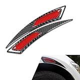 MOXRUQ 2 PCS Carbon Fiber Wheel Arch Protectors, Rubber Self-Adhesive Wheel Eyebrow Stickers, Sporty Eyebrow Fender Flare Guards, Universal Fit for Cars Edge Protection (Red)