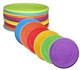 Jsonoye 7'' Kids Outdoor Game Flying Discs 12 Pack Party Favors School Teaching Early Education Sports Safe Soft for Toddler Kindergarten Children Colorful