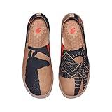 UIN Men's Loafers Lightweight Knitted Sneakers Walking Casual Slip Ons Funny Style Art Painted Travel Shoes Peru Memory (10.5)