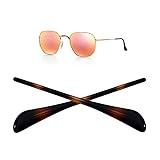 HiCycle2 Replacement Temple Tips Ear Socks for Ray-Ban Aviator RB3025 3026 Sunglasses Repair kits Black,Bonus Sunglasses Bag (brown)