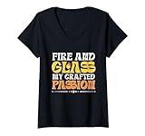 Fire And Glass: My Crafted Passion Glassblowing Lampworking V-Neck T-Shirt