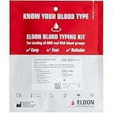Eldoncard INC Blood Type Test (Complete KIT) - Find Out if You are A, B, O, AB & RH- Results in Minutes - Air Sealed Envelope, Safety Lancet, Micropipette, Cleansing Swab - 1 Pack