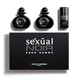 Michel Germain Sexual Noir Pour Homme 3-Piece Cologne Gift Set, Top Notes of Italian Bergamot, Crisp Grapefruit, Cardamom, Mysterious Dark Natural Oils