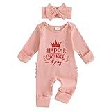 citgeett My First Fathers Day Baby Girl Outfit Long Sleeve Romper Jumpsuit Onesie Fathers Newborn Girl Outfits Clothes (my first fathers day outfit, 0-3 Months)