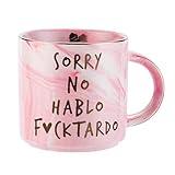 Hendson Gag Gifts for Women - Funny Sarcastic Novelty Gift for Friends, Coworkers, Boss, Employee, Adults - Birthday Mugs for Mom, Sister, BFF - Sorry No Hablo Fuctardo - 11.5oz Ceramic Cup