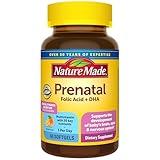 Nature Made Prenatal with Folic Acid + DHA, Prenatal Vitamin and Mineral Supplement for Daily Nutritional Support, 60 Softgels, 60 Day Supply
