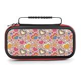 AoHanan Switch Carrying Case Summer Simple Minimalist Heart Switch Game Case with 20 Games Cartridges Hard Shell Travel Protection Storage Case for Console & Accessories