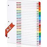 Alphabet Binder Dividers for 3 Ring Binder, COIDEA A-Z Dividers for 3 Ring Binder, Multicolor A-Z Binder Dividers with Customizable Table of Contents Page, ABC Alphabet Tabs for School Office