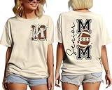 Personalized Senior Football Mom Shirt with Kids Name, Football Senior Mom 2025 Shirt, 2 Sided Football Mom Shirts, Touchdown Season Tee, Class of 2025 Football Shirts for Women, Football Mom Gifts