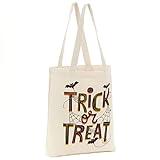 Hallmark 13" Large Halloween Tote Bag ("Trick or Treat," Bats and Spiders) Reusable Canvas Bag for Trick or Treating, Grocery Shopping and More