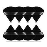 8Pcs of Triangular Powder Puff Makeup Sponges, Made of Super-soft Velvet, Designed for Contouring, Eye, and Corner, Beauty Blender Foundation Mixing Container.(Black)