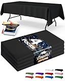 Niuara Black Plastic Table Cloth - 4 Pack 54" × 108" Rectangle Disposable Tablecloths for 6FT Tables, Waterproof Table Cover for Party, Holiday & Gathering Use