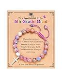 UNGENT THEM 5th Grade Graduation Decorations Gifts for Girls Kids Primary Elementary School Christian Graduation Bracelet Class of 2025 Grad Graduate Congratulations Gift