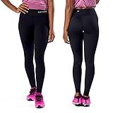 Active Research Workout Leggings - High Waisted, Slimming Tummy Compression Yoga Pants for Women Black