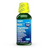 Amazon Basic Care Nighttime Severe Cold & Flu Liquid, Original, 12 fl oz (Pack of 1)
