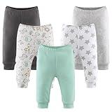 The Peanutshell 5 Pack Baby Boy or Girl Pants Set - 100% Cotton Toddler Pants for Baby Boys or Girls, Newborn Clothes for Toddlers - Safari Green