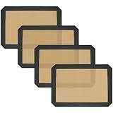 Small Silicone Baking Mats, Set of 4,11-4/5x8-1/4 Inch Quarter Sheet Size, Non Stick, BPA Free, 1/4 Baking Sheet Pan Liner for Cookies, Macaron, Bread, Pastry, Toaster (Grey)