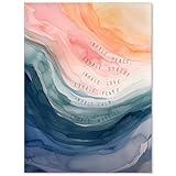 Mental Health Poster Inhale Exhale Meditation Wall Art Vintage Abstract Watercolor Canvas Prints for Therapy Office Calming Corner Wall Decor 12x16 inch Unframed
