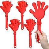 4 Pieces Jumbo Hand Clappers 11 Inch Noise Makers Party Favors Giant Large Hand Clappers Noise Makers for Sporting Events Cheers Ball Dance Basketball Football Noisemakers (Red)