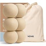 Vove | Natural Hemp Dryer Balls | 5X More Absorbent Than Wool | Cruelty-Free, Hypoallergenic & Eco-Friendly | Reduces Clothing Wrinkles and Saves Drying Time | Pack of 6 |