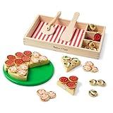Melissa & Doug Pizza Party Wooden Pretend Play Food Set With 36 Toppings, Preschool Toy Pretend Food, Play Wooden Pizza And Cutter, Toy For Kids Ages 3+
