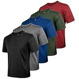 AJGAI 2&5 Pack Men's Sports T Shirts,Crew Neck Breathable Quick-Dry Short Sleeve, Lightweight Tee for Athletic Running