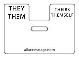 ID Badge Topper - Pronouns Badge Flair (They/Them for Vertical Badges)
