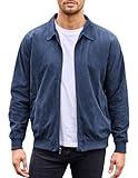 COOFANDY Men's Vintage Suede Jacket Varsity Jacket Casual Coat Spring Jacket