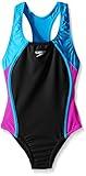 Speedo Girl's Swimsuit One Piece Mesh Splice Thick Strap