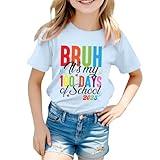 100 Days Of School Costume Toddler Back To School Shirts for Girls Festival Teacher Cute 100th Sayings Printed Girls T Shirts Size 8-9 4th Birthday Girl 4 Four Year Old Toddler T-Shirts Short Sleeve