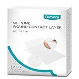 Dimora Silicone Wound Contact Layer, Non-adhering Dressing, Transparent Wound Dressing Pads, 3in x 4in (7.5cm x 10cm), 10 pcs