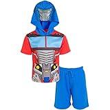 Transformers Optimus Prime Toddler Boys Athletic Graphic T-Shirt Mesh Shorts Blue/Red 2T
