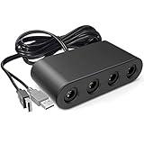 Gamecube Adapter for Nintendo Switch Gamecube Controller Adapter and Wii U and PC, Super Smash Bros Retro Gamecube Controller Adapter Support Turbo and Vibration Features with 180cm USB Cable