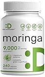 Moringa Capsules 9,000mg Herbal Equivalent, 240 Capsules – 4 Month Supply – Maximum Potency Pure Moringa Leaf Extract – Complete Green Superfood Supplement for Energy, Skin & Immune Health Support