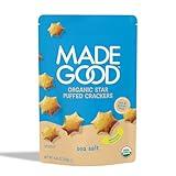 MadeGood Sea Salt Star Puffed Crackers, 4.26oz Pouch, Organic Snacks