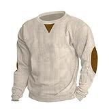 Nantdog Prime+Deals October 11-12,Day of Prime Deal,My+Orders, Winter Corduroy Shirts Men 2024 Casual Henry Stand Collar Quarter Button Up Vintage Long Sleeve Mock Neck Sweatshirts,Beige,X-Large