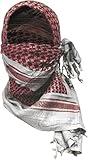 M MCGUIRE GEAR Shemagh Tactical Scarf, Middle Eastern Desert Scarf, Arab Keffiyeh, Military Style, 42" x 42", Bandana, Hood, White/Red, 100% Cotton