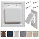 NO-PEST VENT, Exclusive Dual Door Dryer Vent Cover Outdoor 4 inch, Made in USA w Highest UV Resistant Plastic in any Outdoor Vent Cover (White, 4 inch W/O Duct Tube)
