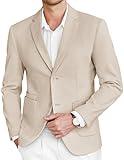 COOFANDY Mens Sports Jackets Business Two Button Coats Suit Jackets Regular Fit Stylish Blazers Beige