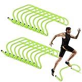 Wettarn 18 Pcs 6" Speed Training Hurdles Durable Agility Training Hurdle Agility Plyometric and All Purpose Equipment for Athletes, Soccer, Basketball(Green)