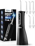 Water Dental Flosser Teeth Pick: WELLFINE Portable Cordless 4 Modes Flossers Pic 300ML Rechargeable Floss Pik Powerful IPX7 Waterproof Oral Irrigator for Cleaning Gum Care Braces for Home Travel