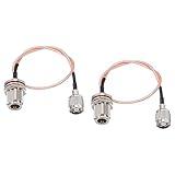MECCANIXITY 2Pcs 1FT/30cm RG316 Coaxial Cables N Female Bulkhead to RP TNC Male Low Loss RF Coaxial Cable for Wireless Network 2G 3G 4G Antenna Router Coax Mobile to Base Antenna 50 Ohm Orange