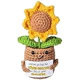 AIVCQZE Inspirational Gift for Women,Handmade Positive Sunflower Crochet,Sometimes You Forget You're Awesome,Birthday,Christmas, Appreciation Thank You Gift for Coworker, Teacher,Sister, Friend