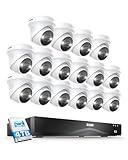 ZOSI 32CH 4K PoE Security Camera System,16pcs 8MP Dome Cameras,Person Vehicle Detection,Two-Way Talk,Spotlight Color Night Vision,16Port 32Channel NVR with 4TB HDD,24/7 Recording for Home/Business