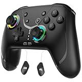 Switch Controller, Wireless Pro Controller for Switch/Lite/OLED/iPhone/Mac/iPad/iOS/Android/Phone/PC/Steam/TV,Bluetooth controllers with Programming/ 4 Vibration / 3 Turbo Modes/6-Axis/Motion/RGB