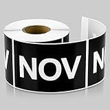 Color Coded Month Stickers, November, Ideal for Office, Retail, Hospital, Warehouse - 300 Count Rectangle Labels - 3 x 2 Inches