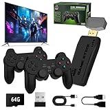 Wireless Retro Game Console, Retro Game Stick with Built-in 9 Emulators, 64GB,20,000+ Games, Plug and Play TV Video Gaming Stick with Dual 2.4G Wireless Controllers