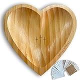 Ideal Swan Wooden Heart Prayer Bowl with Cards, Christian Gifts Easter Gift Religious Gift, Heart Shaped Wooden Handcrafted Prayer Bowl for Meditation, Worship & Spiritual Gathering