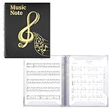 Music Folder for Sheet Music, 30 Sleeves 60 Pages, Blank Spiral Music Binder for Sheet Music and Documents Organizer, 8.5x11 Inch, Band Sheet Music Holder (Black)